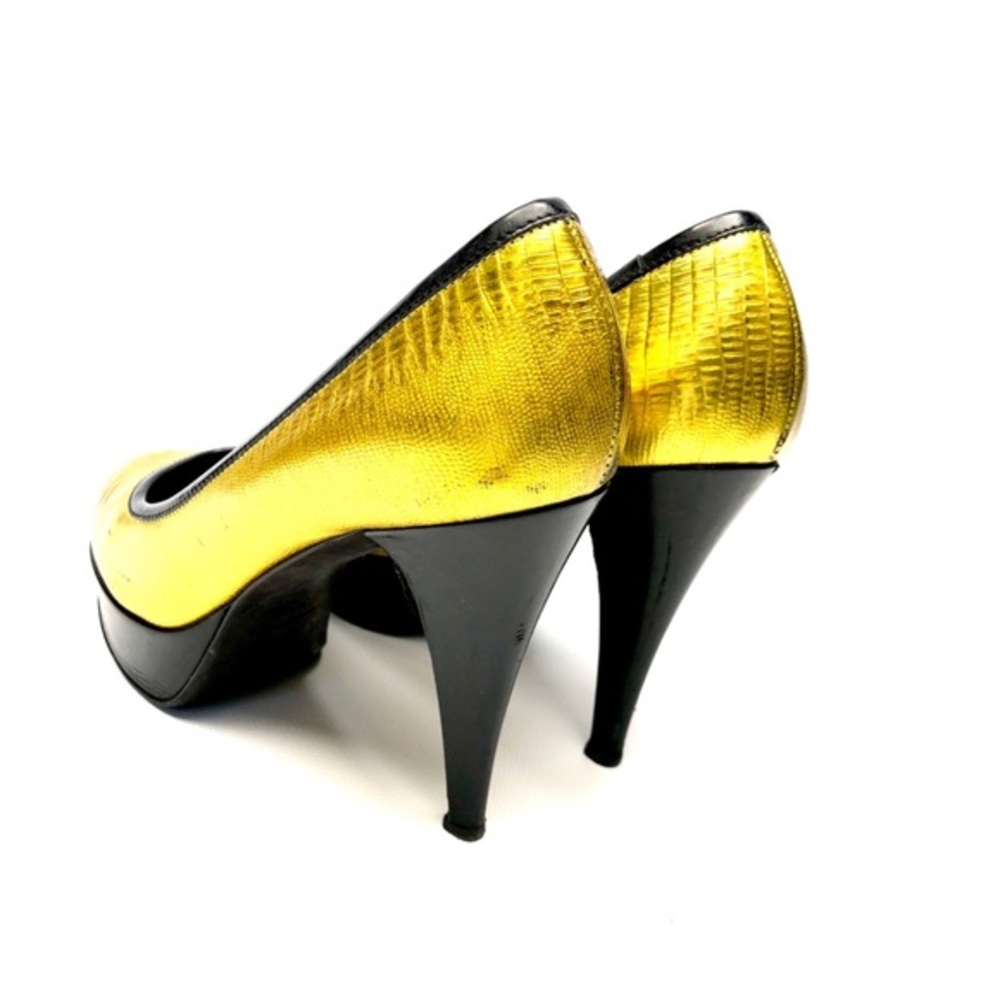 Alejandro Ingelmo Yellow Metallic Heels - Picture 6 of 10